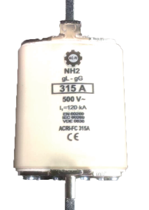 Cartouche industrielle à couteau type gG taille 2 - avec percuteur - 315A Réf - ACRI-FC315A